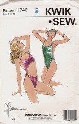 1740 KS STRETCH HI LEG CUT OUT TIED OR NOT SWIMSUIT PATTERN 4-10